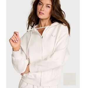 Women's Cream Zip-Up Hoodie